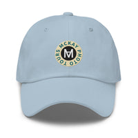 Classic Casual Ball Cap w/ Circle Logo - Embroidered (Various Colors)