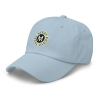 Classic Casual Ball Cap w/ Circle Logo - Embroidered (Various Colors)