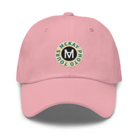 Classic Casual Ball Cap w/ Circle Logo - Embroidered (Various Colors)