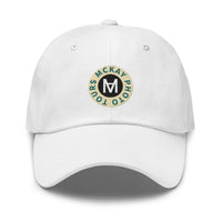 Classic Casual Ball Cap w/ Circle Logo - Embroidered (Various Colors)