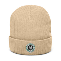 Ribbed Kint Beanie w/ Circle Logo - Embroidered (Various Colors)