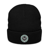 Ribbed Kint Beanie w/ Circle Logo - Embroidered (Various Colors)