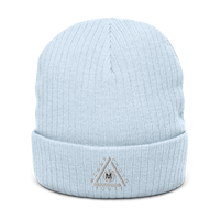 Ribbed Knit Beanie w/ Triangle Logo - Embroidered (Various Colors)